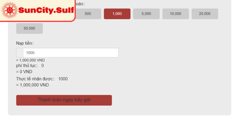 Nạp Tiền SunCity Tích Hợp Nhiều Phương Thức Thanh Toán Nhanh 3 Những điều cần chú ý khi giao dịch để tránh lỗi