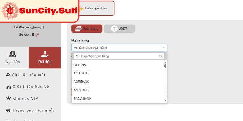 Rút Tiền SunCity Với Thời Gian Xử Lý Tối Ưu Mọi Thành Viên 3 Một số chú ý để giao dịch diễn ra thành công 100%